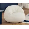 Vente-Unique Fauteuil pouf coquillage en tissu bouclette blanc FONADO
