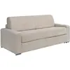Vente-Unique Canapé 4 places convertible express en velours côtelé beige - Couchage lattes larges 160 cm - Matelas 22 cm CALITO