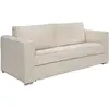 Vente-Unique Canapé 4 places convertible express en velours côtelé grosses côtes beige - Couchage 160 cm - Matelas 22 cm LORETO