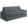 Vente-Unique Canapé 4 places convertible express en velours côtelé gris anthracite - Couchage lattes larges 160 cm - Matelas 22 cm CALITO