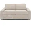 Vente-Unique Canapé 3 places convertible express en velours côtelé beige - Couchage lattes larges 140 cm - Matelas 22 cm CALITO