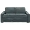Vente-Unique Canapé 3 places convertible express en velours côtelé gris anthracite - Couchage lattes larges 140 cm - Matelas 14 cm CALITO