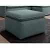 Vente-Unique Pouf en velours côtelé bleu TEODORA