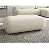 Vente-unique Pouf en tissu texturé beige MONELIA