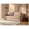 Vente-Unique Canapé 4 places convertible express en velours côtelé rose - Couchage à lattes larges 160 cm - Matelas 22 cm LORETO