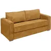 Vente-Unique Canapé 4 places convertible express en velours côtelé jaune moutarde - Couchage à lattes larges 160 cm - Matelas 14 cm LORETO