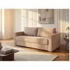 Vente-Unique Canapé 3 places convertible express en velours côtelé taupe - Couchage à lattes larges 140 cm - Matelas 18 cm LORETO