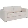 Vente-Unique Canapé 3 places convertible express en tissu texturé beige - Couchage à lattes larges 140 cm - Matelas 22 cm LORETO