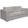 Vente-Unique Canapé 4 places convertible express en velours côtelé grosses côtes gris clair - Couchage à lattes larges 160 cm - Matelas 22 cm LORETO