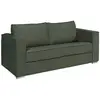 Vente-Unique Canapé 3 places convertible express en tissu texturé vert - Couchage à lattes larges 140 cm - Matelas 14 cm LORETO