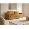 Vente-Unique Canapé 4 places convertible express en velours côtelé jaune moutarde - Couchage 160 cm - Matelas 22 cm LORETO