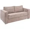 Vente-Unique Canapé 3 places convertible express en velours côtelé rose - Couchage à lattes larges 140 cm - Matelas 14 cm LORETO