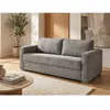 Vente-Unique Canapé 4 places convertible express en velours côtelé gris clair - Couchage 160 cm - Matelas 22 cm LORETO