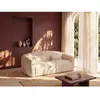 Vente-unique Canapé 3 places convertible express en tissu bouclette beige - Couchage 140 cm - Matelas 14 cm RETUNA II