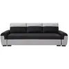 Vente-Unique Canapé 3 places convertible en tissu noir et gris clair GABY II