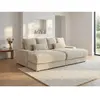 Vente-unique Canapé fixe velours 3 places beige
