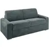 Vente-Unique Canapé 3 places convertible express en velours côtelé gris anthracite - Couchage 140 cm - Matelas 22 cm - CALITO
