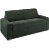 Vente-Unique Canapé 3 places convertible express en velours côtelé vert - Couchage 140 cm - Matelas 18 cm - CALITO