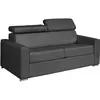 Vente-Unique Canapé 3 places convertible express en cuir de buffle gris - Couchage 140 cm - Matelas 18 cm - VIZIR