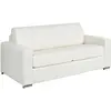 Vente-Unique Canapé 3 places convertible express cuir de buffle blanc - Couchage 140 cm - Matelas 18 cm - CALITO