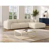 Vente-Unique Grand canapé d'angle droit en velours côtelé beige POGNI de Maison Céphy