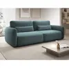Vente-Unique Canapé 3 places convertible en tissu texturé bleu VOPOZA