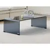 Table basse en verre trempé courbé et fumé - Noir - ALONZO