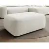 Vente-Unique Pouf en tissu texturé crème DAVISO