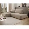 Vente-Unique Canapé d'angle gauche ouvert convertible en tissu texturé taupe DAVISO