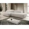 Vente-Unique Canapé d'angle gauche en velours côtelé beige ERYNEL