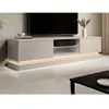 Meuble TV effet bois beige et blanc
