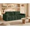 Vente-Unique Canapé 3 places convertible en tissu bouclette vert ISSORO II