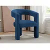 Vente-Unique Fauteuil en tissu texturé bleu FAVINA