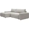 Vente-Unique Canapé d'angle gauche convertible en tissu texturé gris clair DAVISO