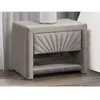 Vente-Unique Lot de 2 tables de chevet - 1 tiroir et 1 niche - Velours - Beige - ULAMI