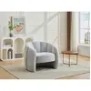Fauteuil coquillage en tissu chenille gris DELIPO