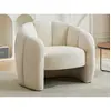 Fauteuil coquillage en tissu chenille beige DELIPO