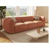 Vente-Unique Canapé 3 places en tissu texturé terracotta JUNETI