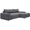 Vente-Unique Canapé d'angle droit convertible en tissu texturé gris DAVISO