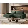 Vente-Unique Canapé d'angle gauche convertible en tissu texturé vert DAVISO