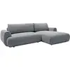 Vente-Unique Canapé d'angle droit convertible en tissu texturé gris MONELIA