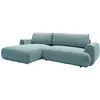 Vente-Unique Canapé d'angle gauche convertible en tissu texturé bleu MONELIA