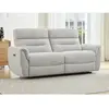 Canapé 3 places relax électrique en tissu texturé gris clair BREVIO