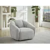 Fauteuil pivotant en tissu texturé gris clair NAFEKI