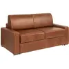 Vente-Unique Canapé convertible 100% cuir 3 places marron