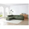 Canapé d'angle gauche convertible en tissu texturé vert BESEMA