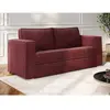 VENTE-UNIQUE Canapé convertible polyester 3 places bordeaux