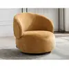 Fauteuil Rotatif En Tissu Texturé Jaune Moutarde Lacazo