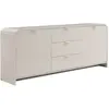 Buffet avec 2 portes et 3 tiroirs - Beige et doré - ORALINO