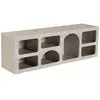 Meuble TV avec 7 niches - Effet marbre gris - LUELA